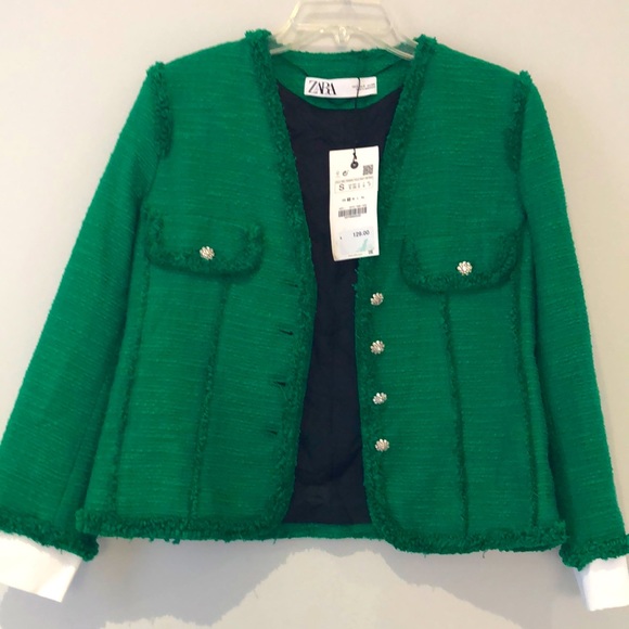 Zara Jackets & Blazers - Zara buttoned jacket blazer size Small. Zara Green suit jacket. Removable cuffs!